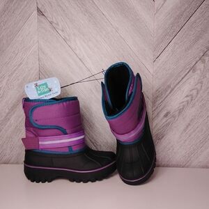 "Lily&Dan" Kids Winter Snow Boots Size: US 11-12 Unisex Purple/Black